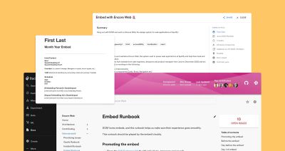 Screenshots of various documents that are part of our Encore embed program.